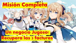 Genshin Impact Misión completa Un negocio Jugoso ubicación de sus facturas [upl. by Furgeson330]