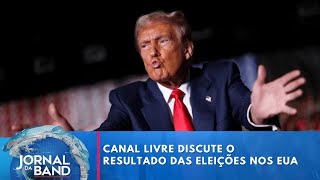 Canal Livre discute o resultado das eleições nos EUA  Jornal da Band [upl. by Aynotan]