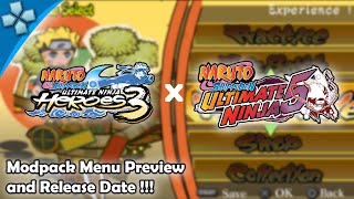 Menu Preview and Release Date Ultimate Ninja 5 Modpack For Naruto Ninja Heroes 3 PPSSPP [upl. by Fritts]