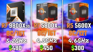 RYZEN 7 9800X3D vs RYZEN 7 5800X3D vs RYZEN 5 5600X  Test in 6 Games [upl. by Dolora9]