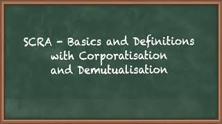 SCRA Basics and Definitions with Corporatisation and Demutalisation  Company Law [upl. by Landahl]