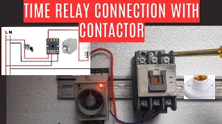 Timer Relay Conection With Magnetic Contactor in urdu and hindi [upl. by Jarrid]