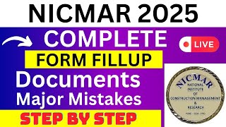 NICMAR 2025 Application Form  NICMAR Registration 2025 How To Fill NICMAR 2025 Application Form [upl. by Ugo]