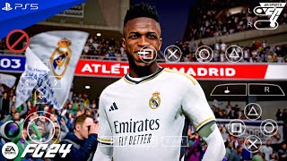 eFootball PES 2024 PPSSPP Patch EA FC24 Android V2 Update Transfer Real Faces Camera Ps5 [upl. by Lilla]