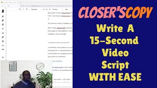 ClosersCopy How to Write a 15Second Video Script using ai [upl. by Pedersen197]