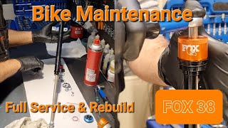 Five Minutes of Bike Maintenance  Fox 38 Full Service amp Rebuild fox38 bike suspension fox [upl. by Aidas]