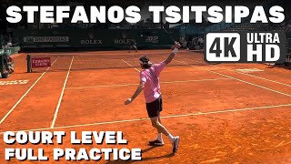 Stefanos Tsitsipas  Court Level Practice 2024 MonteCarlo Masters [upl. by Nehtanhoj725]