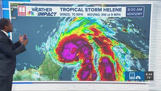 Tropical Storm Helene report  Latest on path models tracking for 8 am Wednesday 925 [upl. by Fisk]