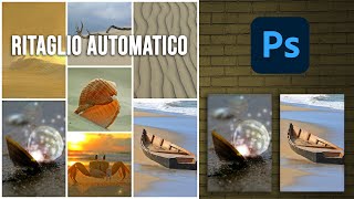 COME RITAGLIARE AUTOMATICAMENTE UN IMMAGINE COLLAGE CON PHOTOSHOP [upl. by Yrnehnhoj]