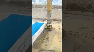 Sand soil compaction with an excavator with a vibro plate [upl. by Sloan]