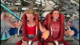 Unbelievable Stunt Girl Takes on SlingShot Ride and Passes Out [upl. by Rossen]