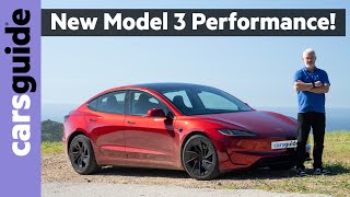 Tesla Model 3 Performance 2025 review More power new dampers and seats for updated electric car [upl. by Ennagroeg285]