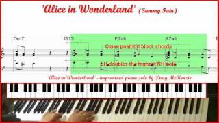 Alice In Wonderland  jazz piano with trio tutorial High Definition [upl. by Retluoc]