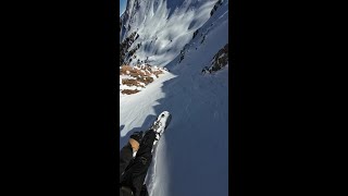 Starting the season strong with an exposed chute from Finn Eisenman in the Colorado backcountry🏂 [upl. by Ardy]