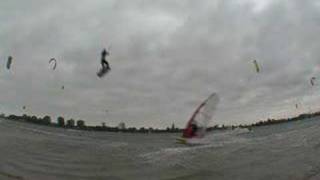 kiteloop nearly hit windsurfer [upl. by Adyl898]