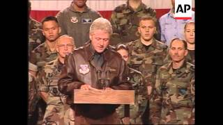 ITALY AVIANO CLINTON VISITS TROOPS AT AIRBASE [upl. by Nyliahs653]