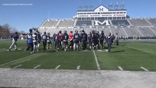 UMaine starts spring football training [upl. by Netsreik]