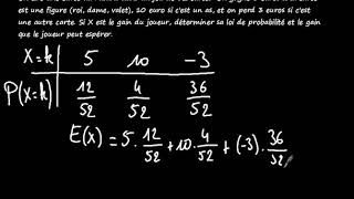 6 Exemple Loi de proba espérance et fonction de répartition [upl. by Llebana]