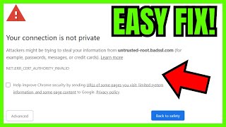 How To Fix Your Connection Is NOT PRIVATE Google Chrome FULL GUIDE [upl. by Htabmas949]