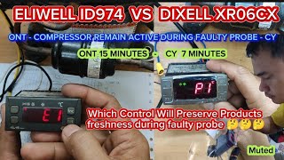 COMPARISON BET ELIWELL ID974 amp DIXELL XR06CX  WHICH COMPRESSOR REMAIN ACTIVE DURING FAULTY BROBE [upl. by Celle125]