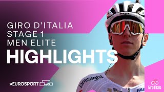 GLORY IN TURIN 🇮🇹  Giro DItalia Stage 1 Race Highlights  Eurosport Cycling [upl. by Inaej504]