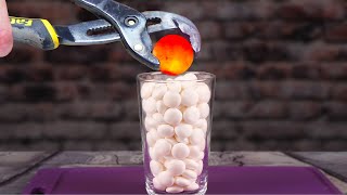 1000 DEGREE METAL BALL VS MENTOS  EXPERIMENT [upl. by Luella281]