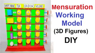 mensuration working model  maths tlm working model for 3D figures diy craftpiller  howtofunda [upl. by Chaffinch]