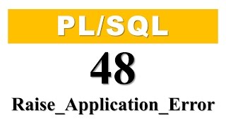 PLSQL tutorial 48 Declare UserDefine Exception using RAISEAPPLICATIONERROR [upl. by Leirad]