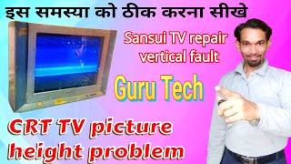 Sansui CRT Tv picture height problem  CRT TV Vertical Height Problem Solve Repair [upl. by Felicie]