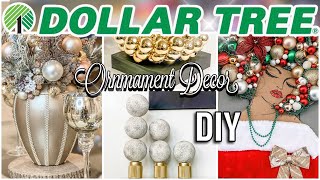 4 EASY Dollar Tree DIY Home decor using Christmas ornaments [upl. by Estella]