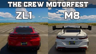 The Crew Motorfest  Chevrolet Camaro ZL1 vs BMW M8 Competition Coupe  Drag Race [upl. by Alodie]