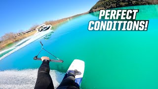 WAKEBOARDING IN PERFECT CONDITIONS [upl. by Atinram320]