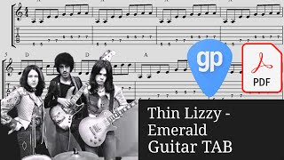 Thin Lizzy  Emerald Guitar Tabs TABS [upl. by Sgninnej]