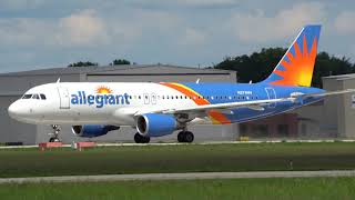 allegiant Airlines Airbus A320 takeoff Springfield IL to Punta Gorda [upl. by Rehpretsirhc]