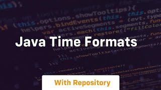 java time formats [upl. by Mcintosh]