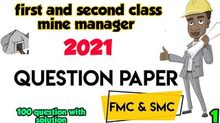 first amp second class mine manager question paper  DGMS manager exam 2021 question [upl. by Yreved]