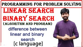 linear and binary search with examples and algorithm  pps  linear and binary search difference [upl. by Hamlin]