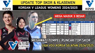 MEGAWATI MASIH 3 BESAR TOP SKOR  Update Top Skor dan Klasemen Voli Putri Korea Selatan 20242025 [upl. by Itch]