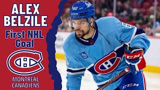 Alex Belzile 60 Montréal Canadiens first NHL goal Feb 12 2023 [upl. by Neillij]