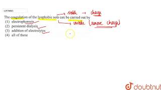 The coagulation of the lyophobic sols can be carried out by [upl. by Hoisch]