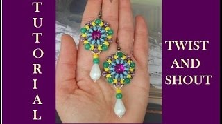 DIY quot Twist and Shout quot Tutorial per Orecchini o Ciondolo  Superduo rivoli perline Twin [upl. by Notslah]