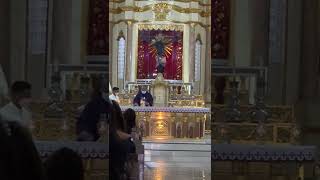 Sunday mass at Basilica Menor de San Nicolas de Tolentino Sanctuario de Sto Cristo Sinait Ilocos Sur [upl. by Ainet]