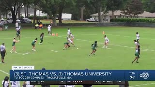 Thomas University defeats St Thomas to claim Sun Conference flag football championship [upl. by Anilemrac]