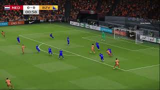 Nederland 32 Bosnië en Herzegovina  UEFA Nations League  PES 2021 [upl. by Yelhak]