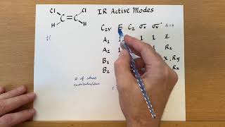 IR Active Modes for cis12dichloroethene Group Theory [upl. by Silirama]