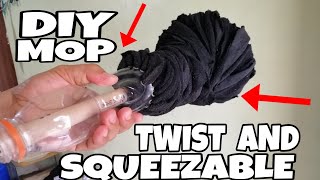 HOW TO MAKE TWIST AND SQUEEZABLE MOP  Home Made Floor Cleaning Mop  DIY Mop  HandsMinds Artcraft [upl. by Ajet]