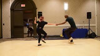 Lindy Hop Class Recap Remy amp Alice short partner choreography [upl. by Annawat883]