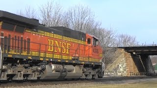 BNSF 4346 Leads a Stack Train w DPUs Galesburg IL [upl. by Arevle670]