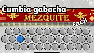 Cumbia Gabacha  tutorial Fácil Acordeón Mezquite app📱 [upl. by Laehpar]