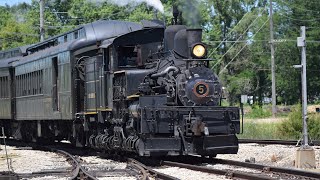 J Neils Lumber 5 pulling passengers on the Illinois Railway museum tracks [upl. by Anirbys]